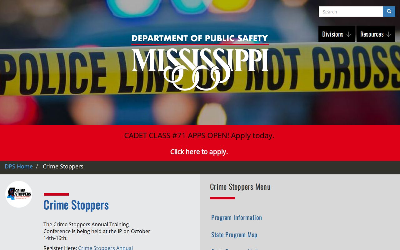 Leake County warrant-record and statewide Crime Stoppers safety-tip context