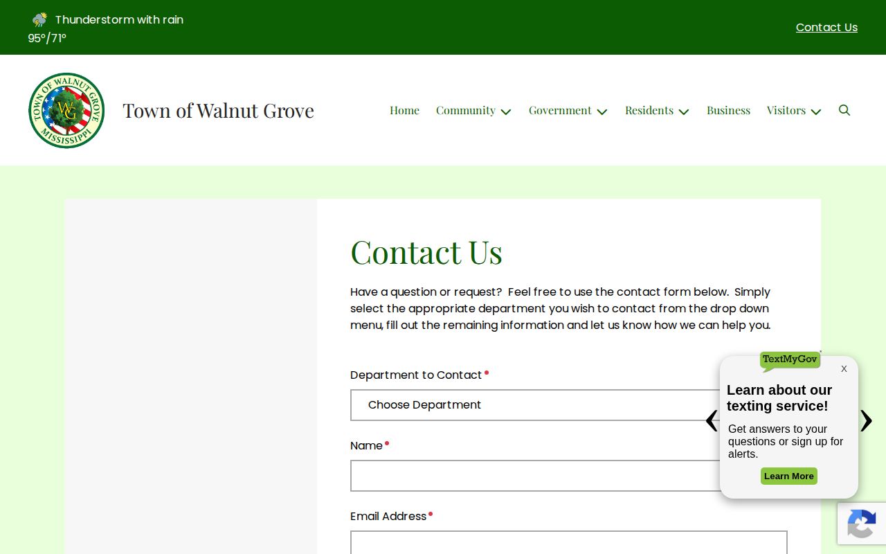 Walnut Grove Leake County municipal booking-record request source